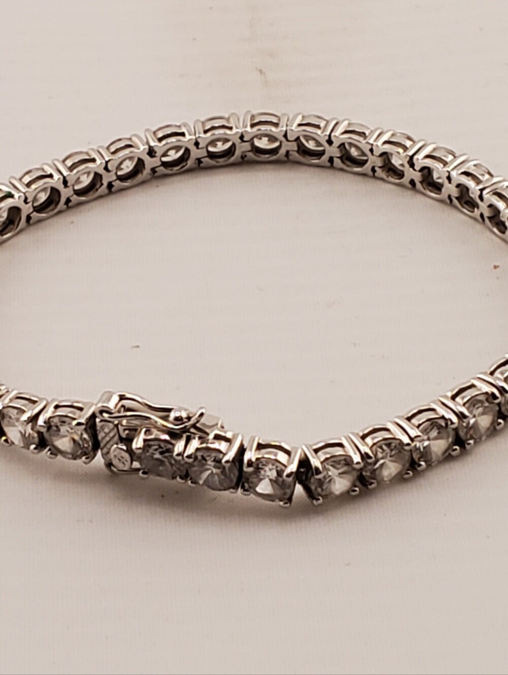 Sterling Silver CZ Tennis Bracelet - Picture 3 of 10